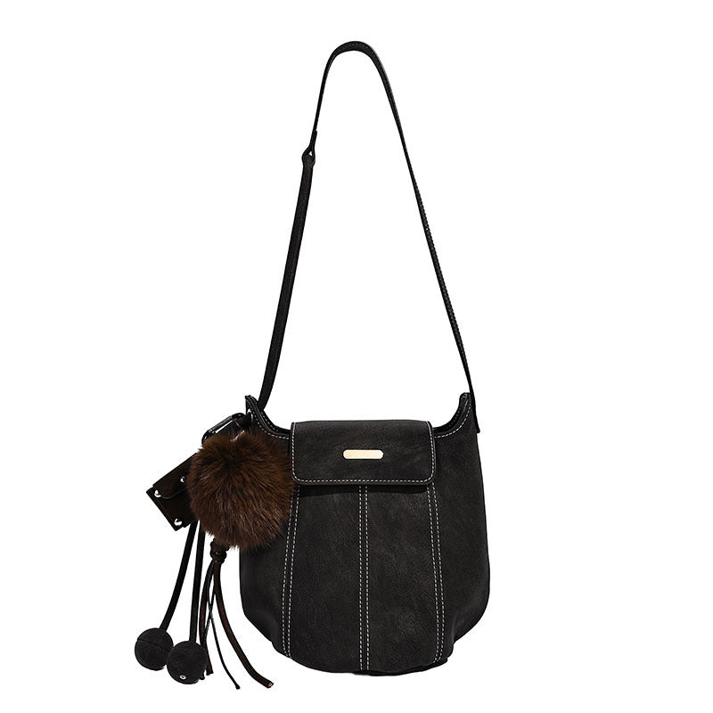 Women's Pumpkin Winter High-grade Commute Vintage Shoulder Bags