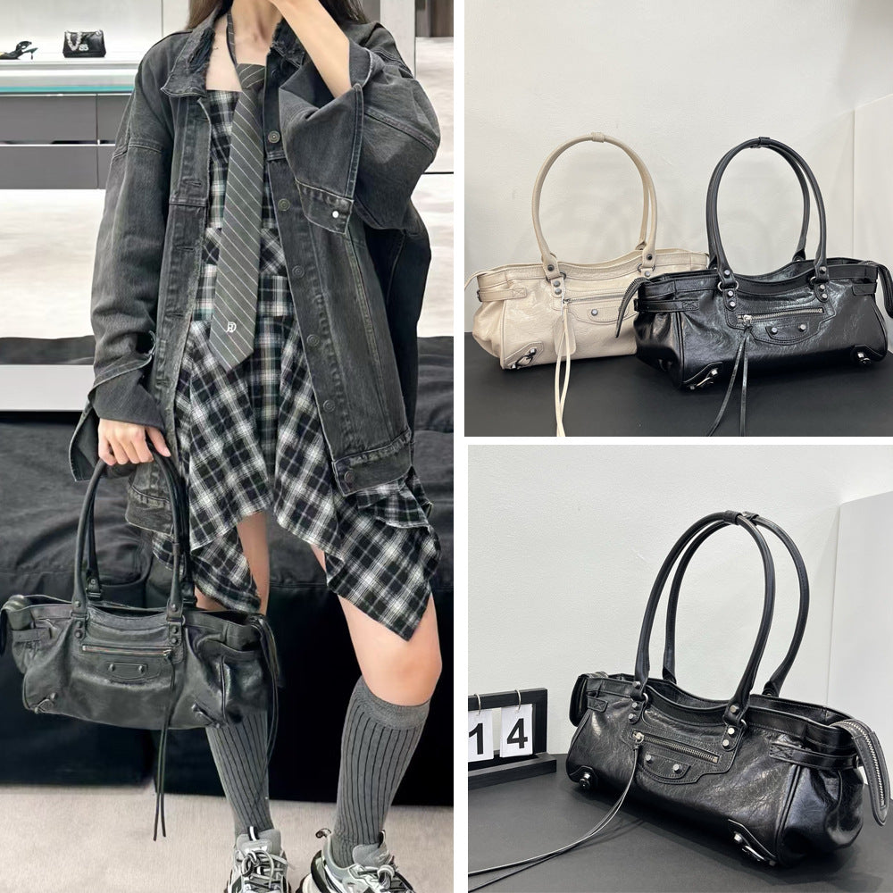 Paris High Version Horizontal Motorcycle Retro Underarm Bag
