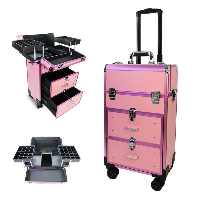 Portable Tattoo Manicure Toolbox Black Makeup Cosmetic Case