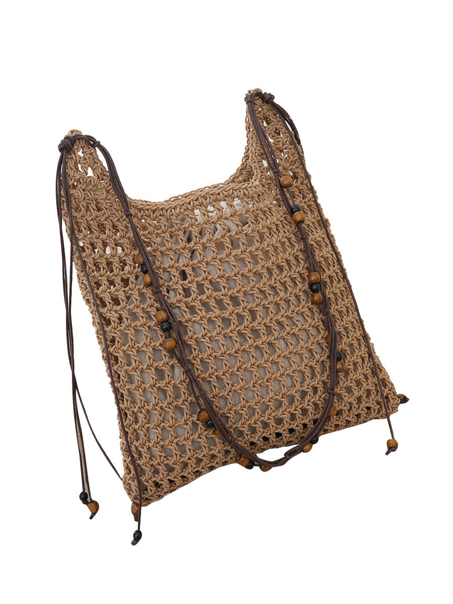 Idle Style Hollow Straw Large Capacity Hand-woven Vacation Women's Shoulder Bag