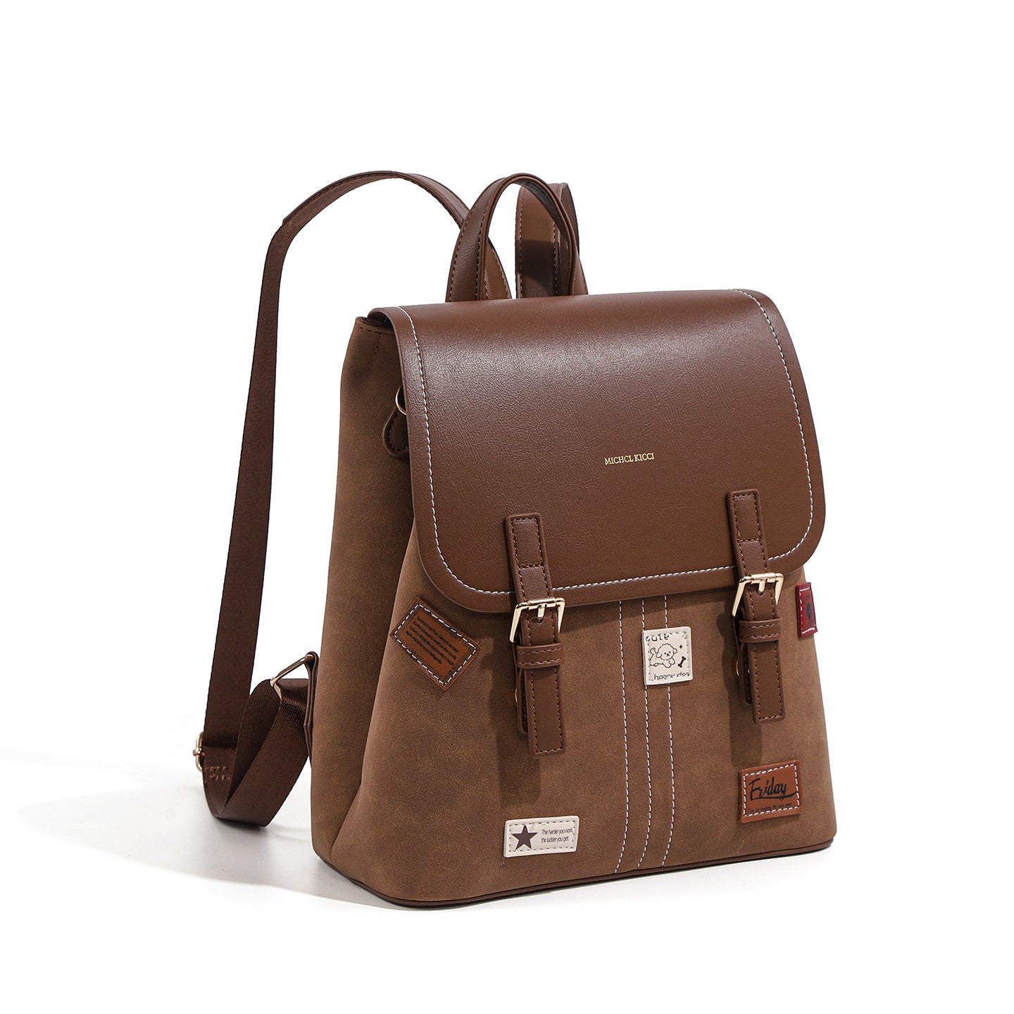Stylish Mi Frosted Badge Fashion Commuter Women's Backpack