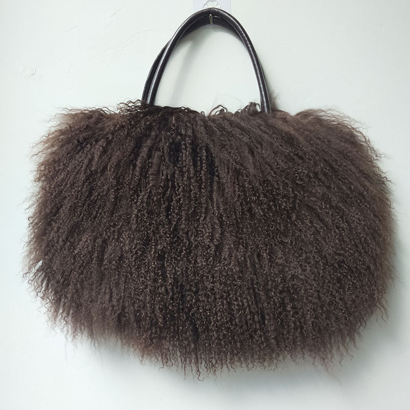 Innovative Classy Women's Tan Wool Fur Women's Handbag
