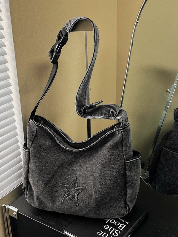 Slouchy Women's Fashion Versatile Washed-out Vintage Handbags