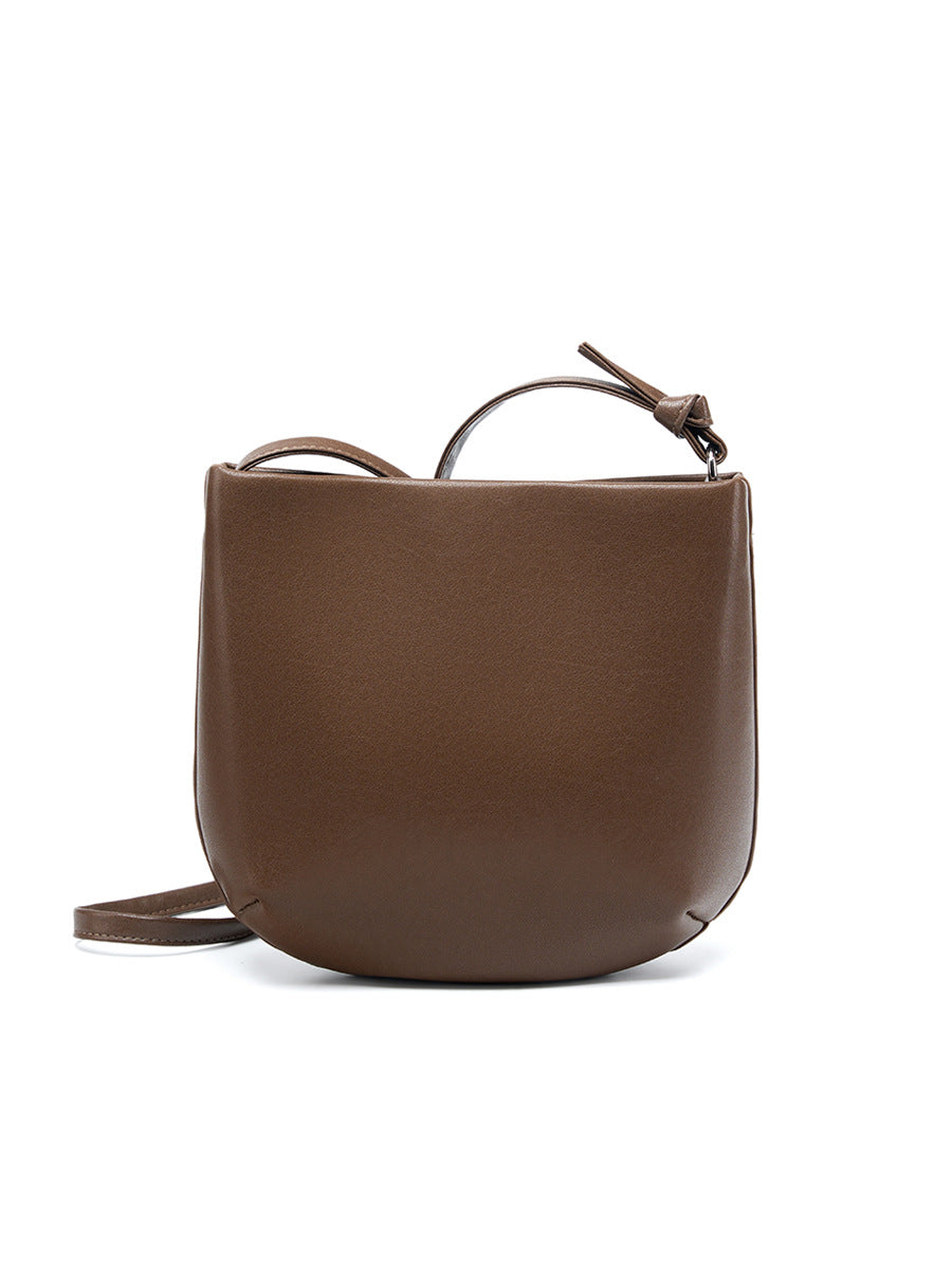 Women's Saddle Simple Commute High-grade Summer Versatile Genuine Leather Women's Messenger Bag