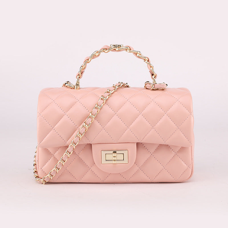 Classic Style Rhombus Chain Jelly Sweet Cute Lady Phone Bags