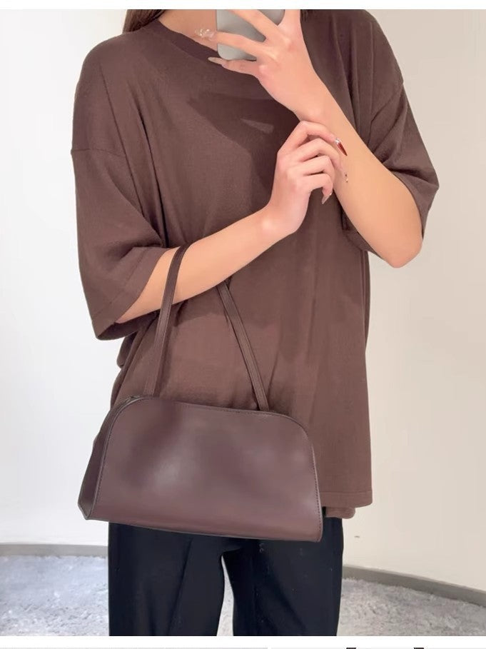 Women's Fashionable Soft Milk Drinking Calfskin Underarm Women's Messenger Bag
