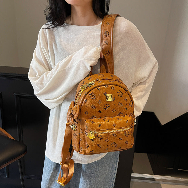 Women's Soft Leather Trendy Texture Classic Commuter Simple Fashion Trend Western Women's Backpack