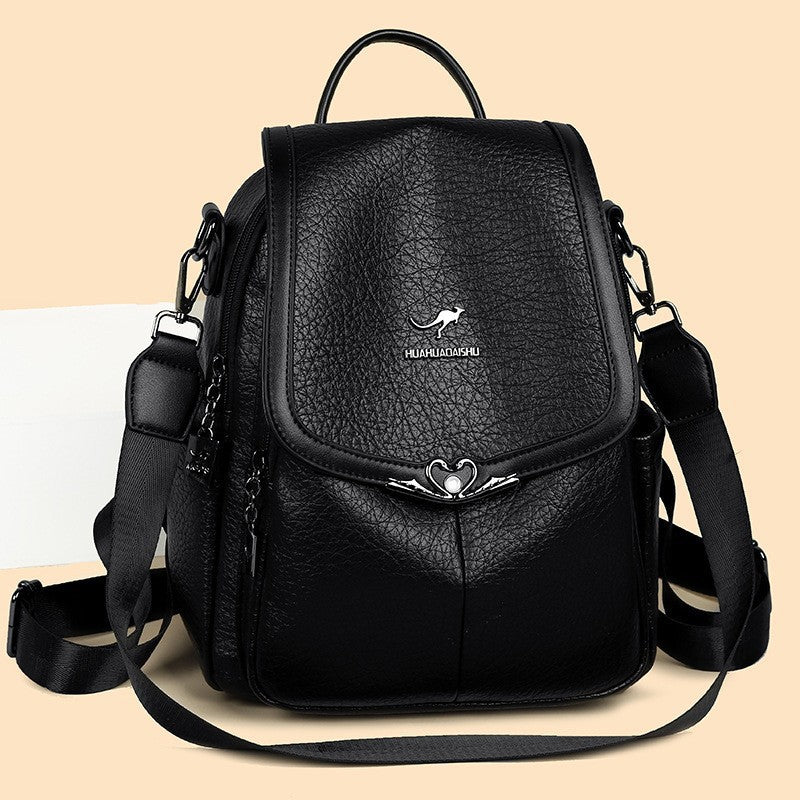 Fashion Retro Soft Leather Large Capacity Women's Backpack