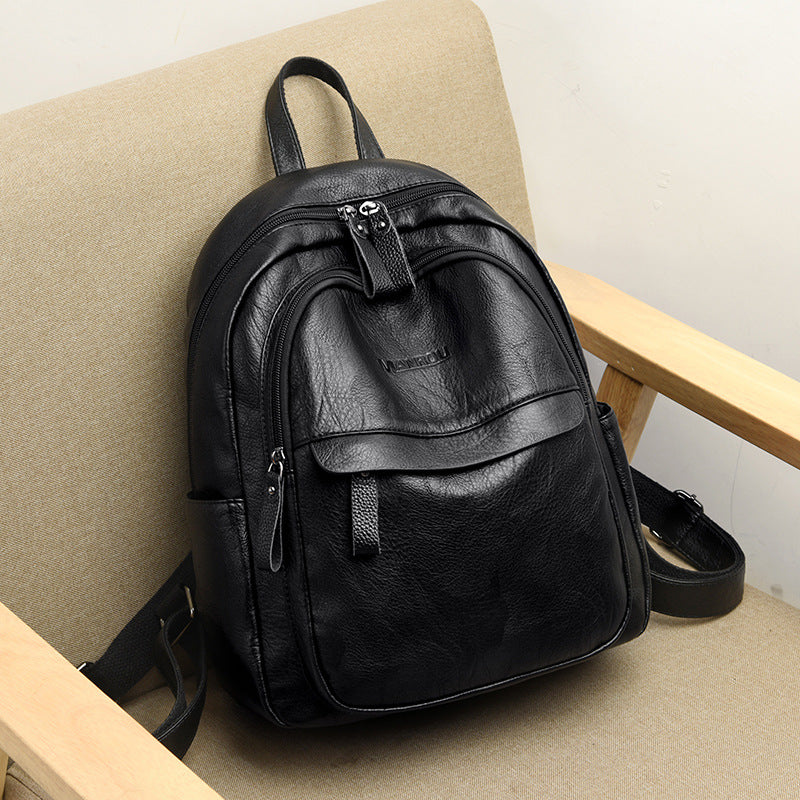 Women's Trendy Soft Leather Korean Style Fashion Women's Backpack