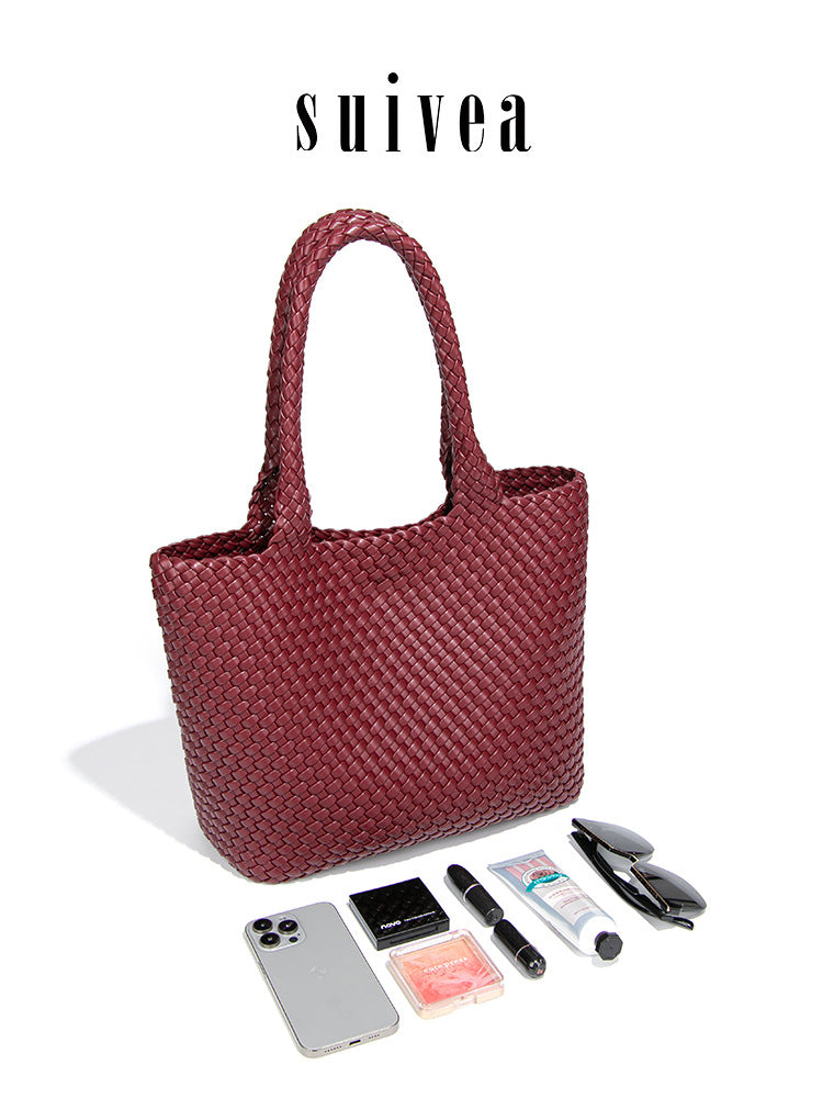 High-grade Soft Leather Hand-woven Idle Style Bags