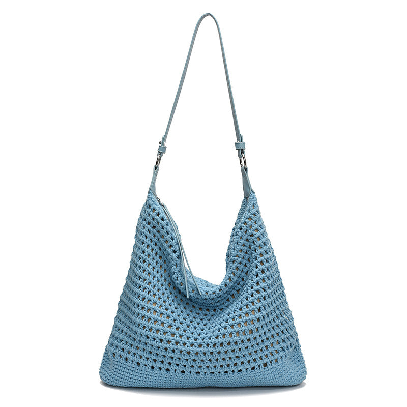 Women's Style Underarm Large Capacity Summer Seaside Vacation Leisure Woven Tote Bag