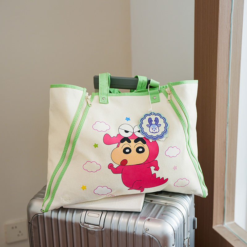 Women's Crayon Canvas Cute Large Capacity Commuter Tote Bag