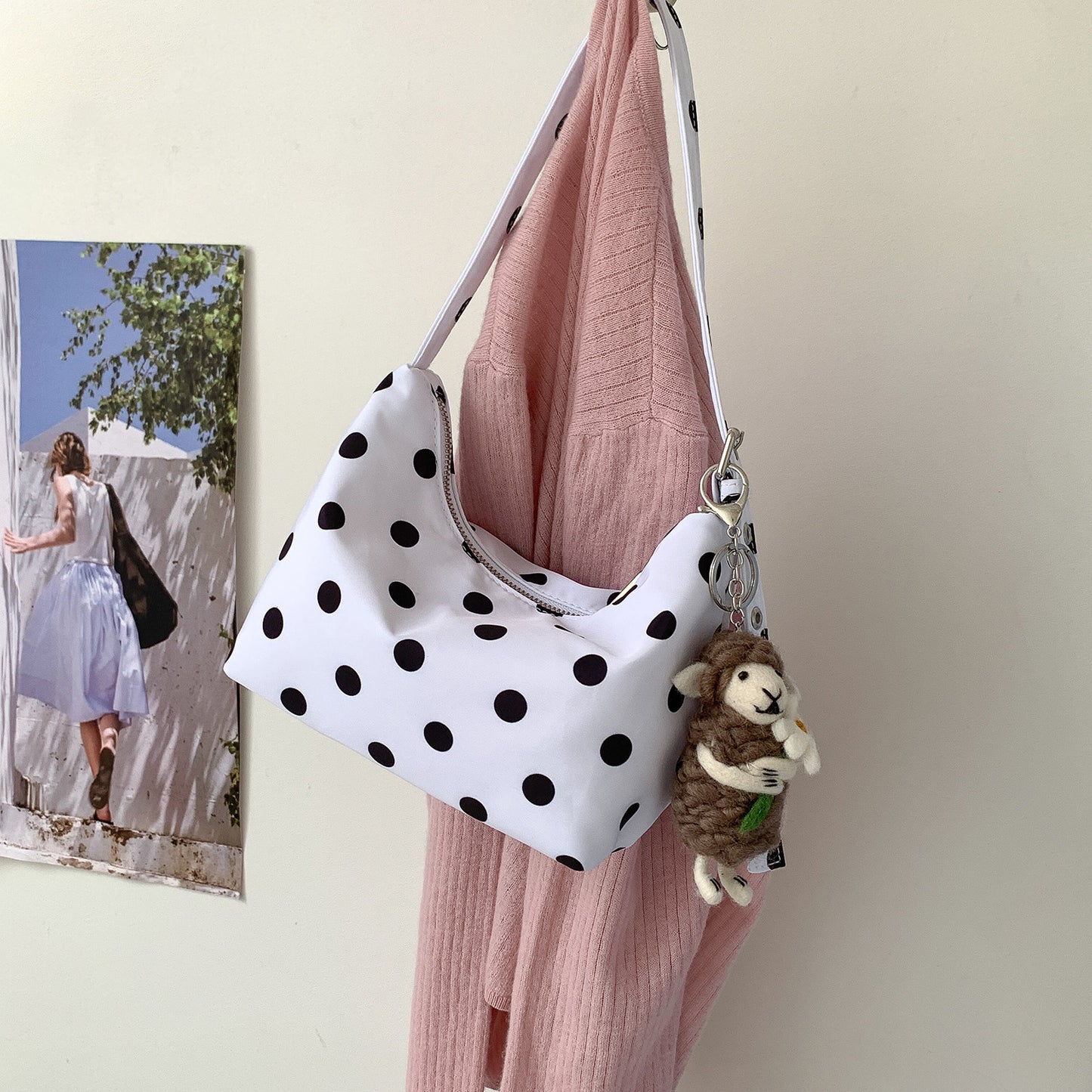 Women's Korean Fashion Nylon Commuter Niche Polka Dot Women's Shoulder Bag