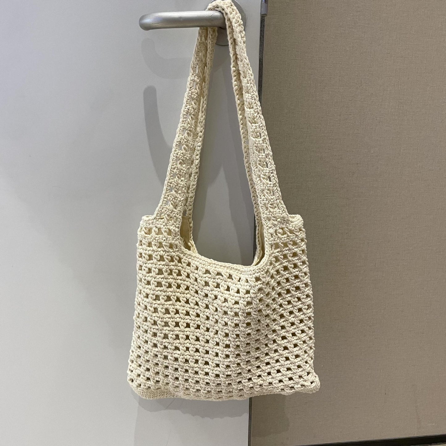 Women's Cotton Thread Woven Simple Vacation Style Beach Women's Shoulder Bag