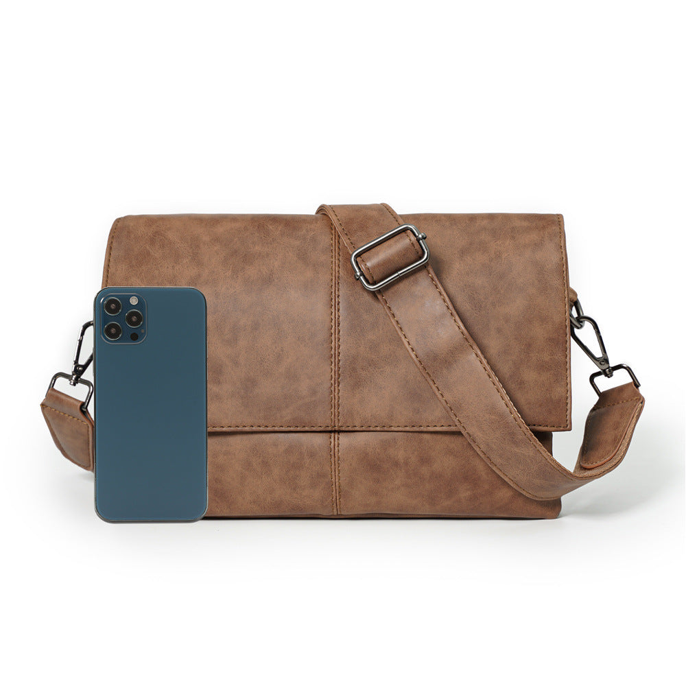 Men's Korean Style Retro Leather Business Large Shoulder Bags