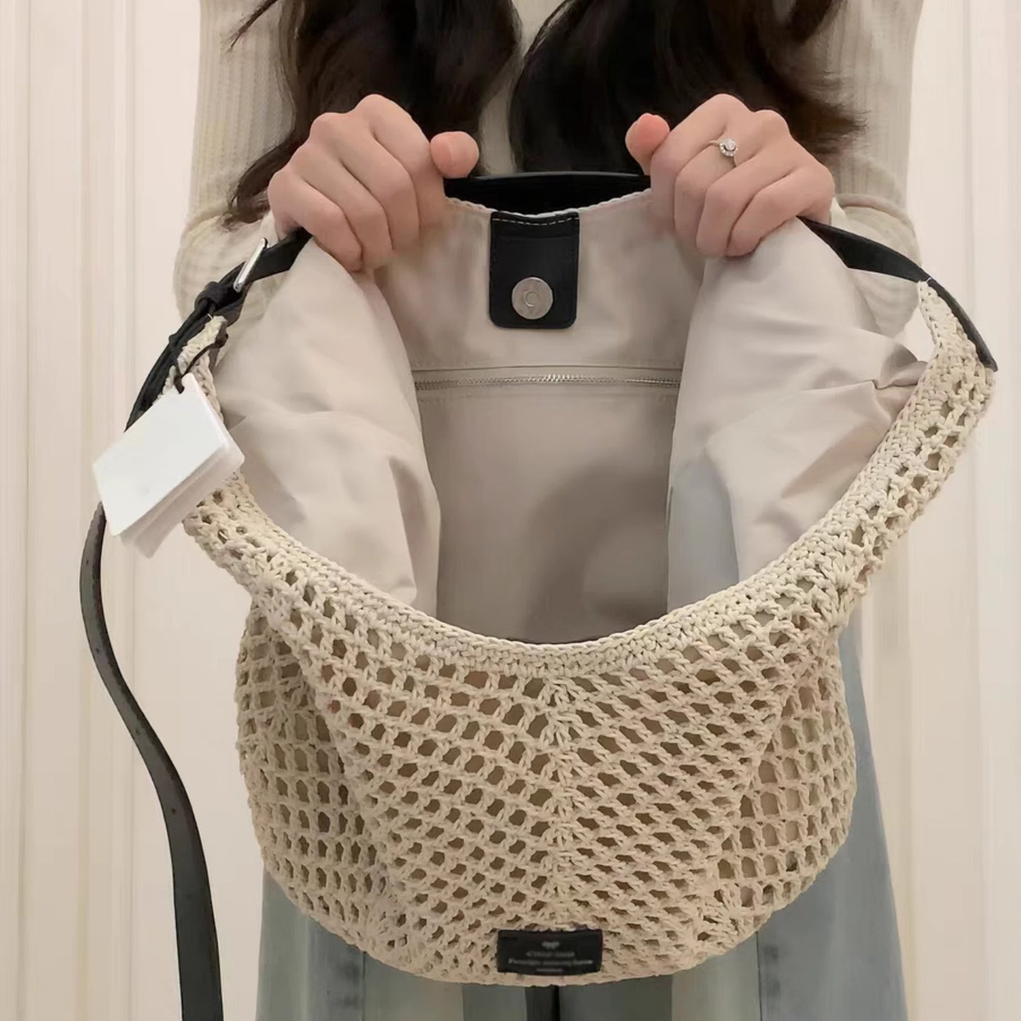Women's Woven Summer Portable Seaside Beach Commuter Tote Bags