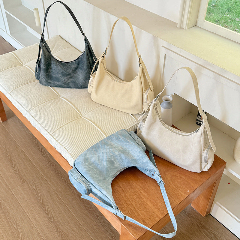 Women's Korean Style Niche Fashion Haulage Motor Leisure Underarm Bag