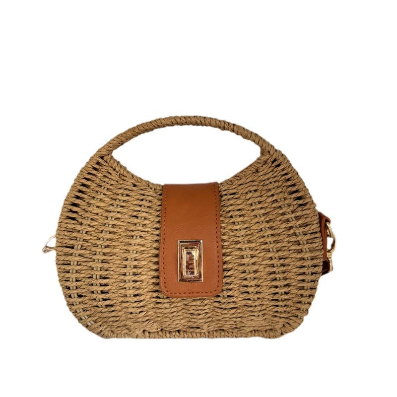 Fashion Frame Woven Hand Paper String Simple Bags