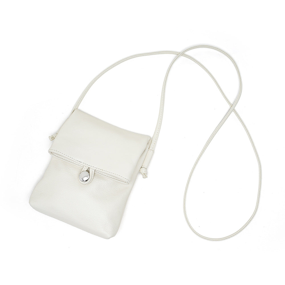 Women's Mini Fashion Vertical First Layer Cowhide Phone Bags