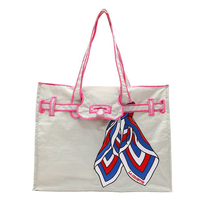 Women's Shopping Canvas Portable Embroidered For Tote Bag