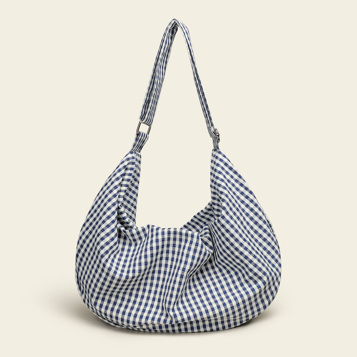 Women's Zip Canvas Niche Plaid Wide Strap Women's Messenger Bag