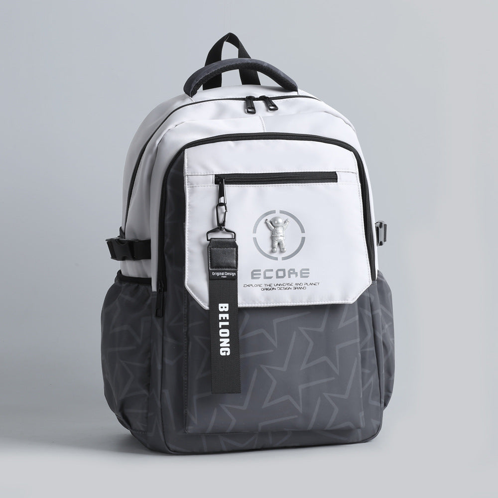 Men's Fashion Trendy Korean Style Early High College Large Capacity Leisure Backpack