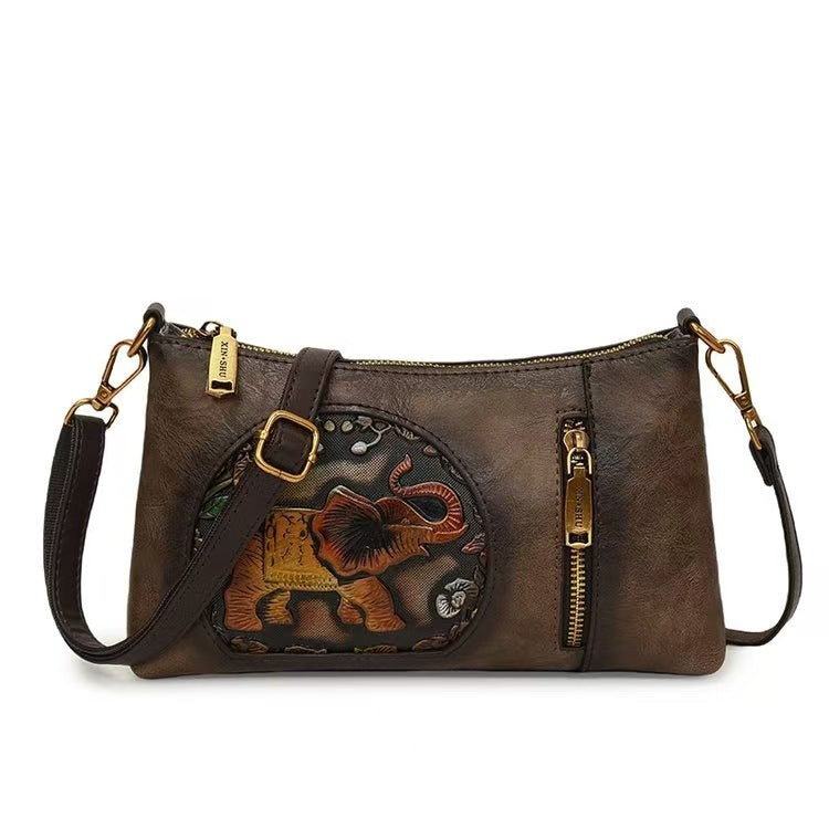 Retro National Style Large Capacity Boston Women's Shoulder Bag