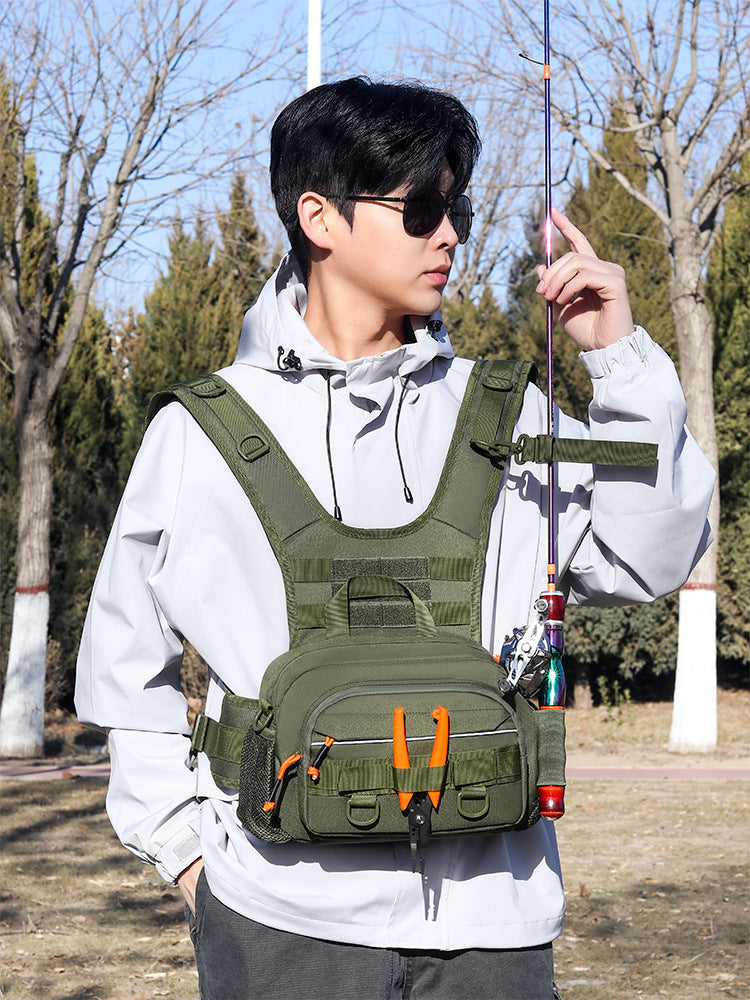 Lure Camouflaged Male Motorcycle Riding Vest Sports Backpack
