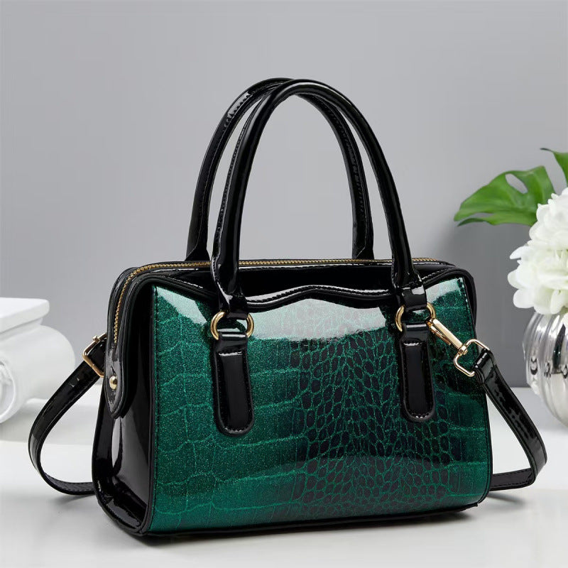 New Simple Stone Pattern Stitching Fashion Women's Handbag