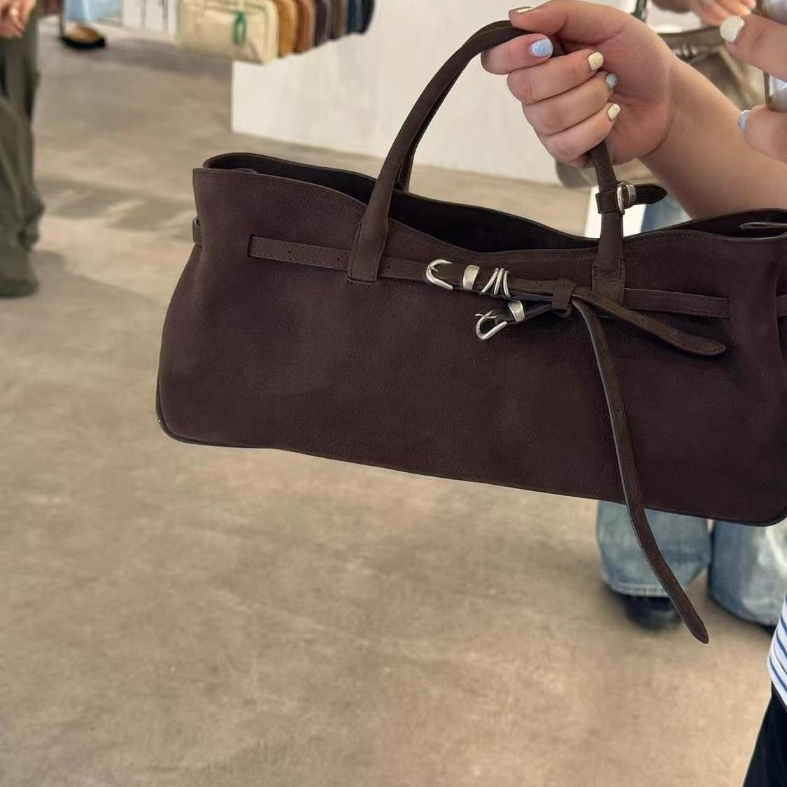 Style Niche Design Baguette Fashion Dark Large Bags