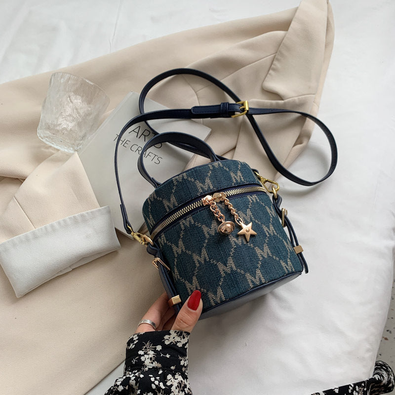 Women's Summer Fashion Portable Round Textured Fashionable Bags