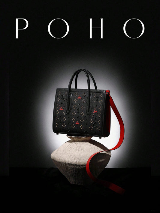 Women's Source Retro Trendy High Quality Fashion Banquet Rivet Tote Bag