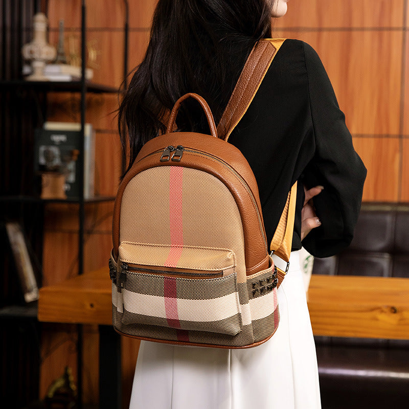 Plaid Fashion Mini Classic College Book Women's Backpack