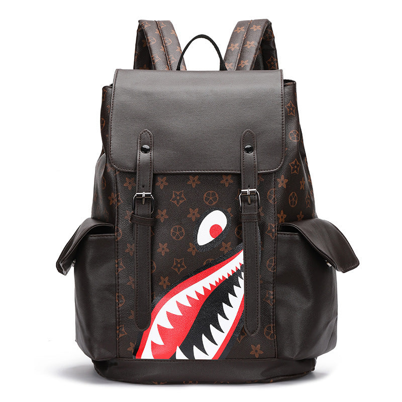 Men's Fashion Presbyopic Soft Leather Large Capacity Backpacks