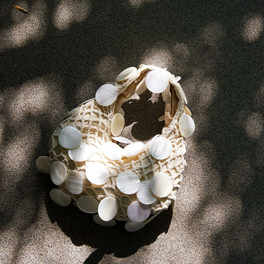 Mesh Fritillary Wafer Light Fresh Seaside Underarm Bag