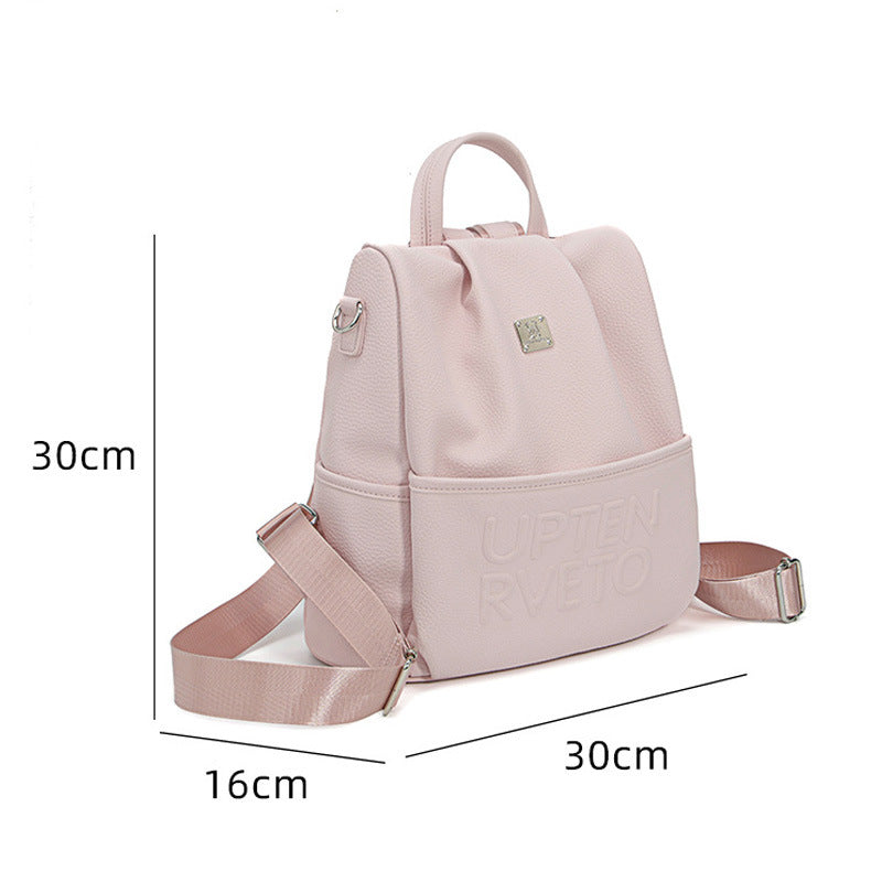 Korean Style Simple Pink Female Large Capacity Versatile Women's Backpack