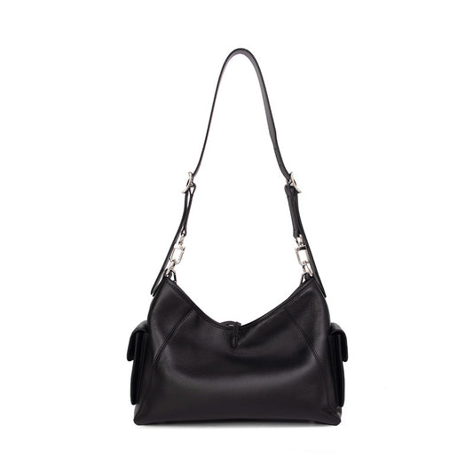 Women's Motorcycle Black Warrior Leather High-grade Large Bags