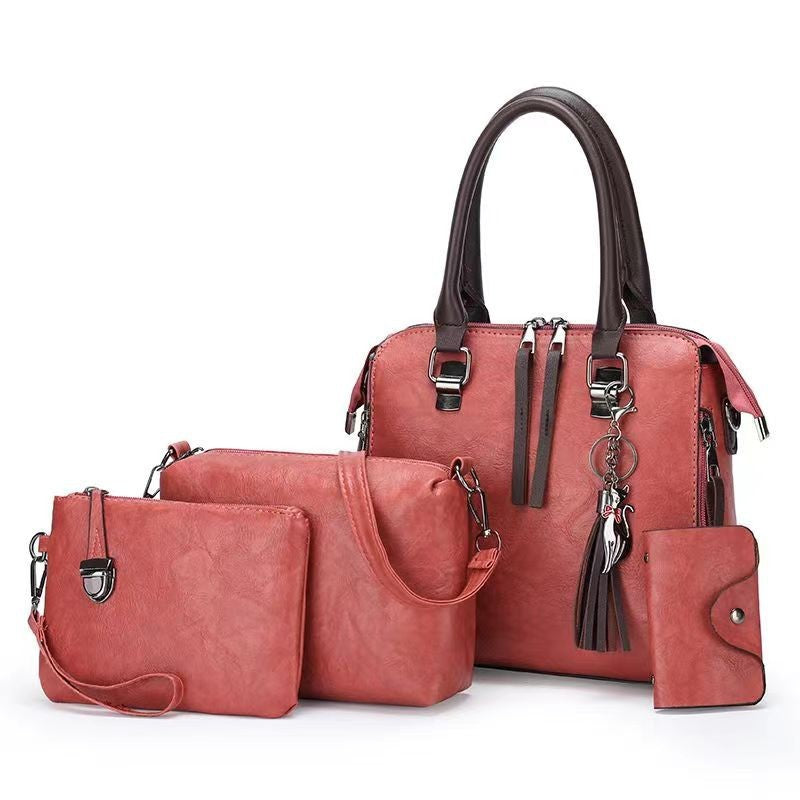 Beautiful Women's Oil Leather Retro Set Bags