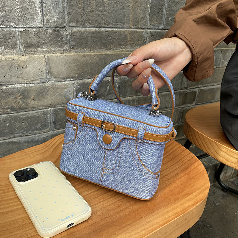 Women's Design Fashion Denim Stitching Trendy Simple Women's Shoulder Bag