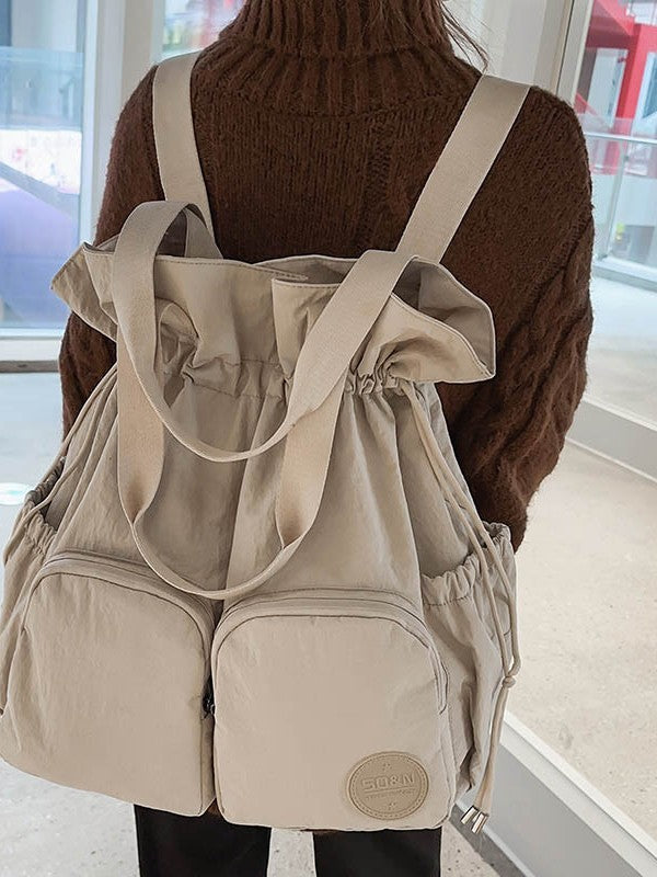 Large Capacity Drawstring Commuter Lightweight College Leisure Backpack