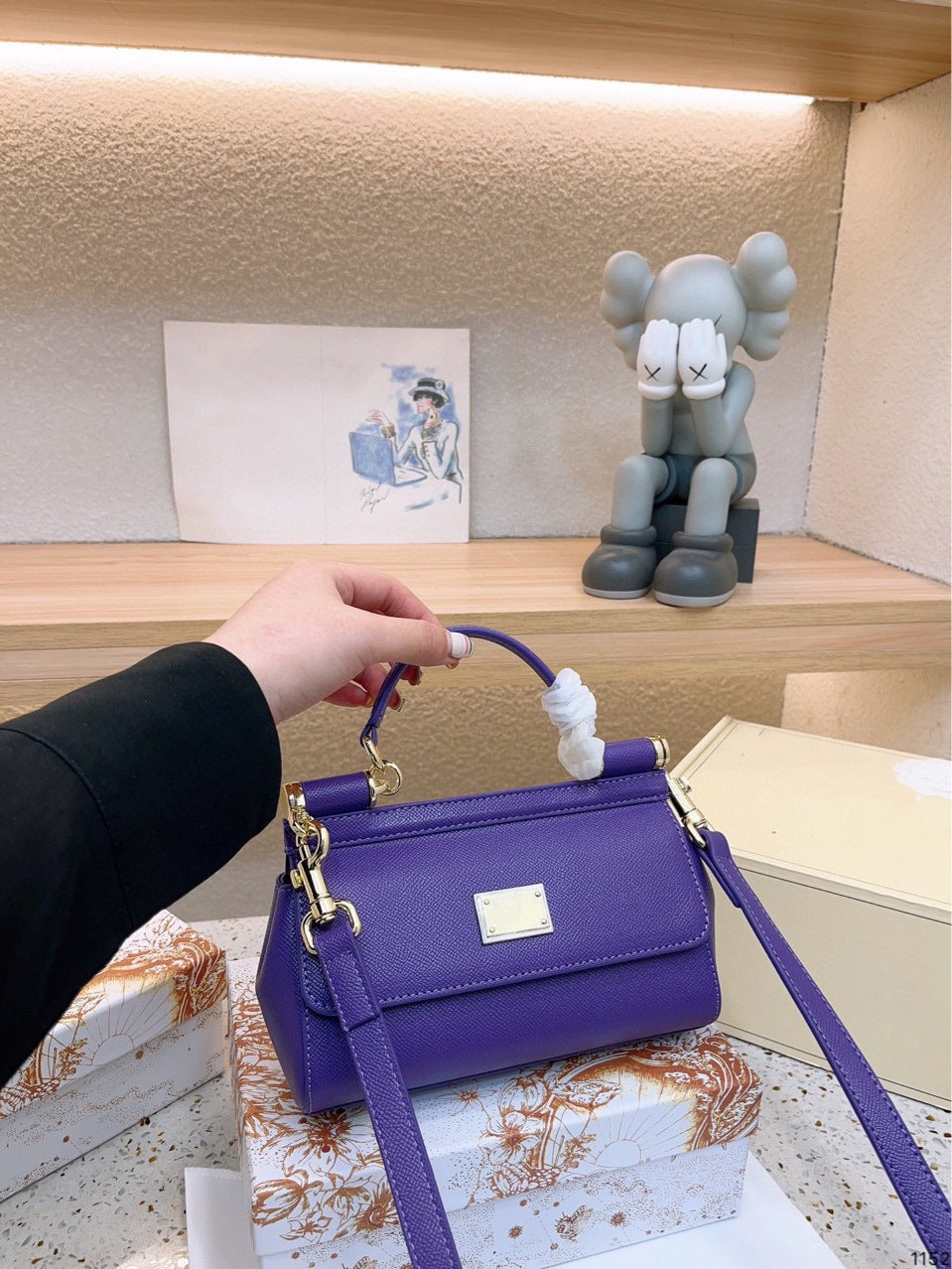 Women's Commuter Hand Palm Print Fashion Workplace Mini Women's Handbag