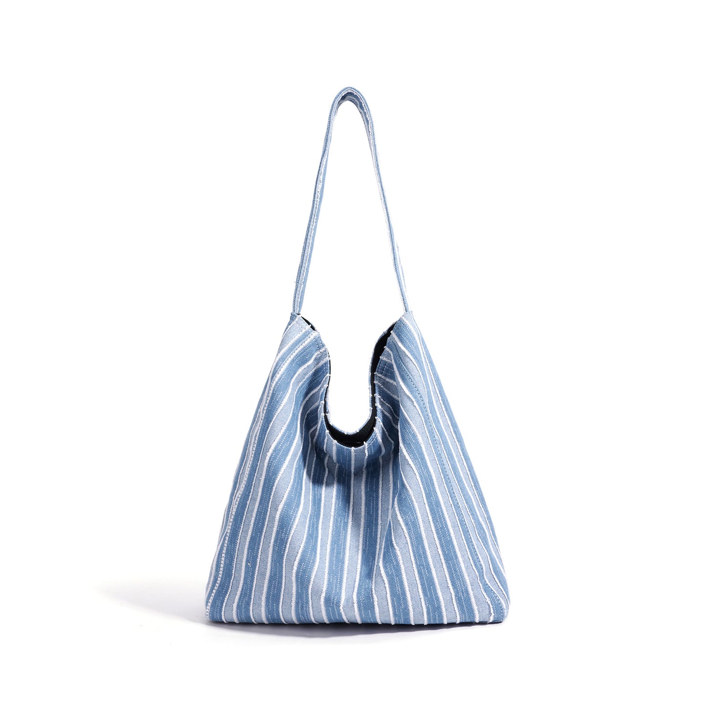 Korean Style Blue Striped Canvas Minority Women's Shoulder Bag