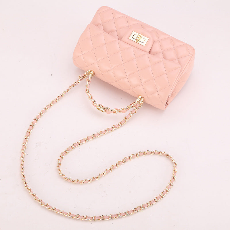 Classic Style Rhombus Chain Jelly Sweet Cute Lady Phone Bags
