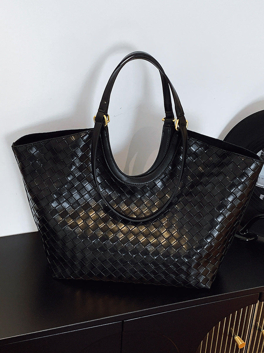 Women's Retro Woven Pattern Simple Large Capacity Fashion Bags