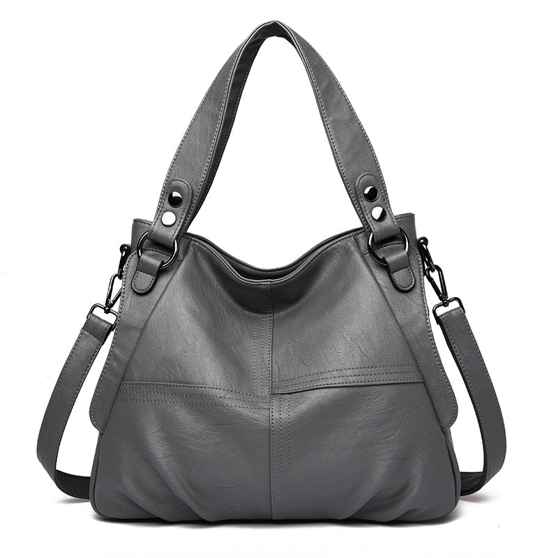 Women's Genuine Leather Mom Large Capacity Sheepskin Soft Women's Shoulder Bag