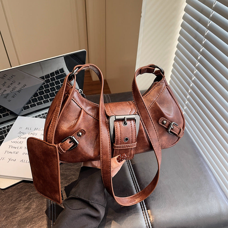 Women's American Retro Commuting Elegant Motorcycle Trendy Fashion Women's Messenger Bag