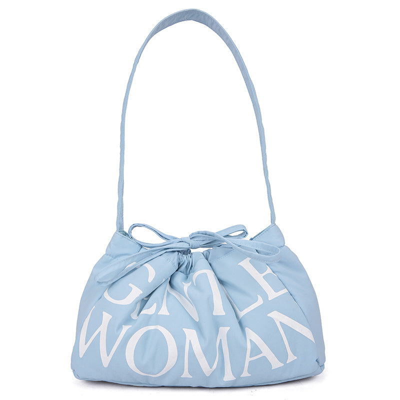 Women's Simple Letter Printing Large Capacity Lady's Underarm Bag