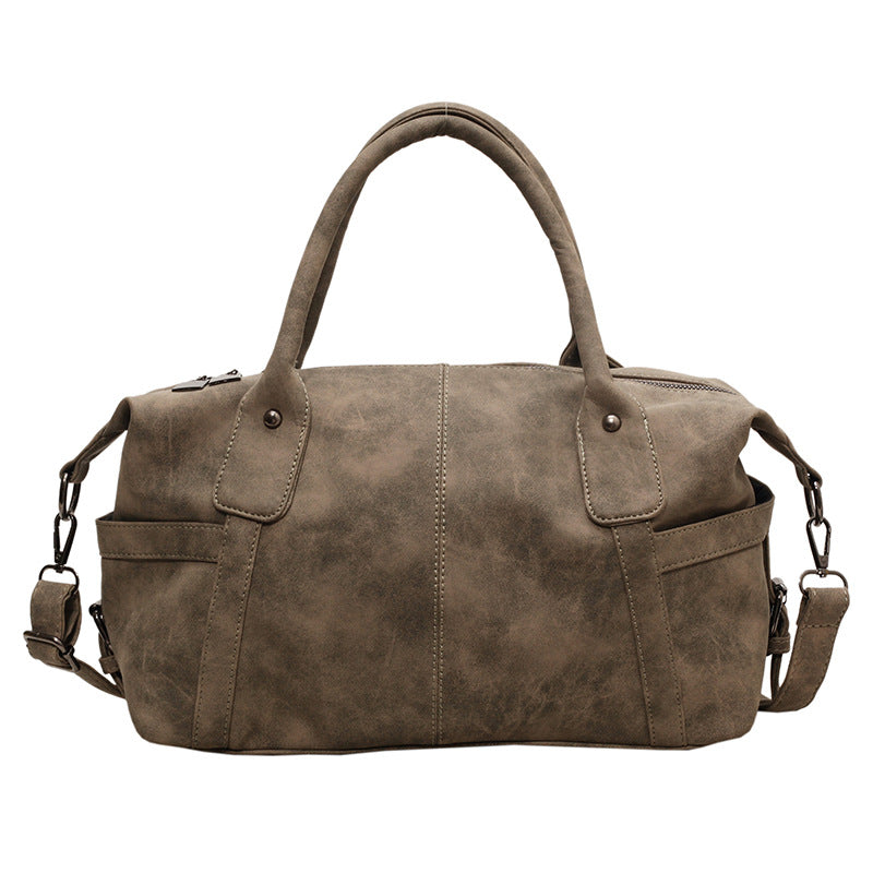 Retro Frosted Textured Large Capacity Commute Business Handbags