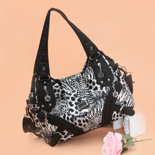 Hot Fashionable Western Style Washed Leather Women's Shoulder Bag