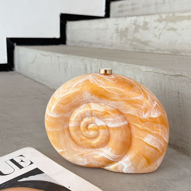 Creative Marble Pattern Threaded Acrylic Design Box Women's Messenger Bag